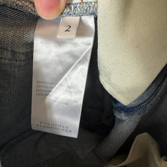 Dorothee Schumacher Distressed Cropped Jeans with Raw Hem & Split Cuffs Size 2 - Picture 9 of 9